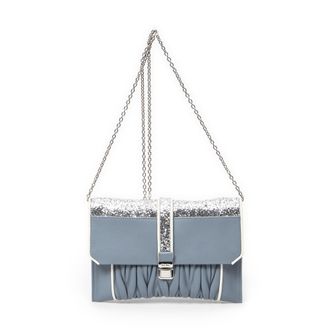 Miu Miu Pre-owned Womens Chain Flap Clutch Shoulder Bag - Blue - One Size