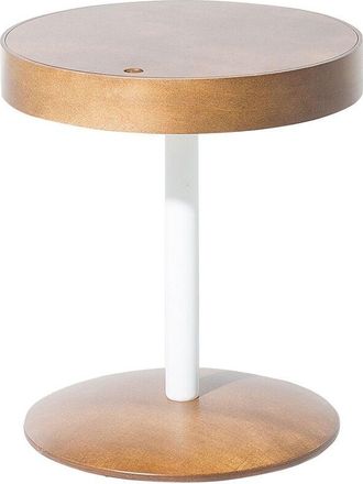 Beliani Mesa De Centro De Madera Oscura Redonda &Oslash; 40 Cm Almacenamiento Estilo Escandinavo Moderno Oregon