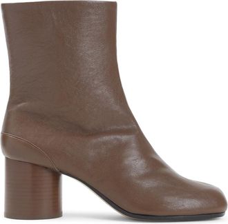Maison Margiela Bruine enkellaarzen met split-teen silhouet - Dames - Laarzen met Hak - Bruin - 40 EU - Leer - Schoenen