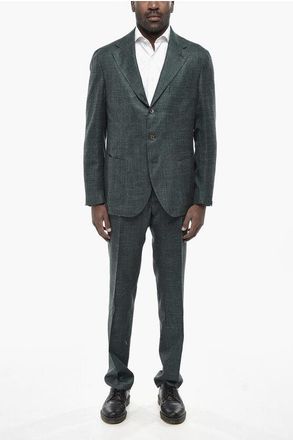 Gi Capri Virgin Wool-Blend Suit, Classic Lapel, Two Vents size 54