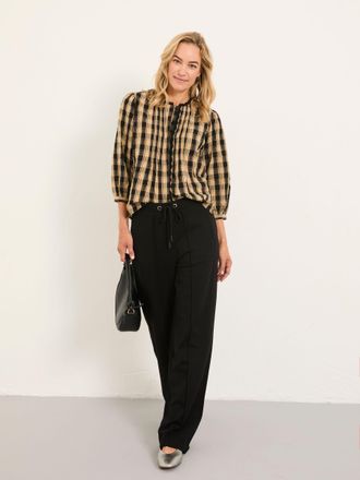 Fat Face FatFace Ely Black Ponte Wide Leg Trouser