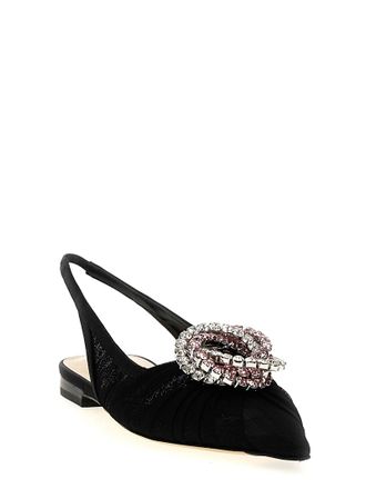 Mach & Mach Galaxy Slingback Flat - Black