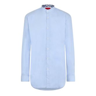 HUGO BOSS Herenhemd met hoge kraag en lange mouwen van Kaleb (Pastelblauw)