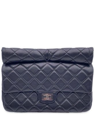Chanel Black Leather Clutch Bag 2.55 (Authentic Pre-Loved)