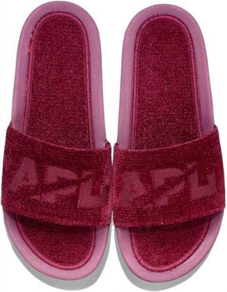 Athletic Propulsion Labs Mens Techloom Velvet Slide In Burgundy