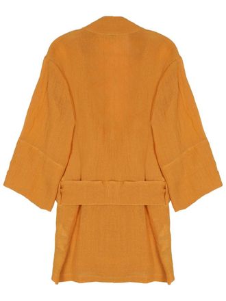 120% Lino Linen Kimono Jacket - Orange