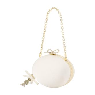Self Portrait Oval Synthetic Clutch - White