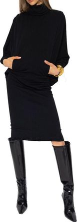 Saint Laurent Womens Black Wool Casual Dress