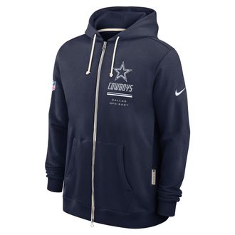 Nike Dallas Cowboys Sideline Standard Issue Nike Mens Dri-FIT NFL Full-Zip Hoodie in Blue | 03AV41S7RD-JK9