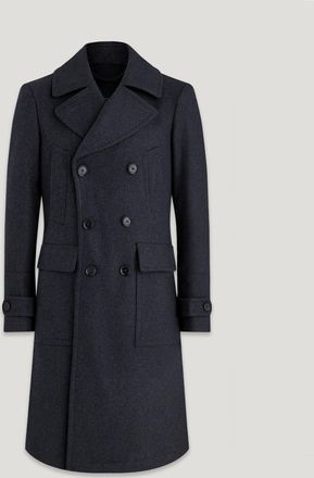 Belstaff Milford Coat Mens Wool Cashmere Blend Charcoal Size UK 34