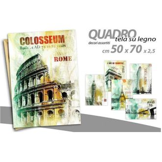 Trade Shop Trade Shop - Quadro Quadretto Decorativo 50x70x2,5cm Tela Su Legno Deluxe Decori Ass. 748899