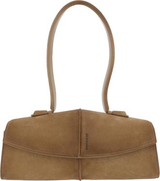 Jil Sander Structured Suede Shoulder Bag With Magnetic Closure