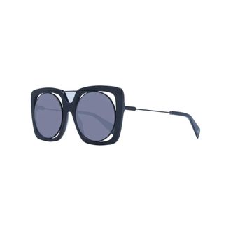 Yohji Yamamoto Sunglasses, unisex, Black, Size: ONE SIZE Black Round Sunglasses with UV Protection
