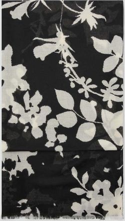 Mango Foulard stampa bordi sfilacciati nero - Donna - Taglia unica - MANGO