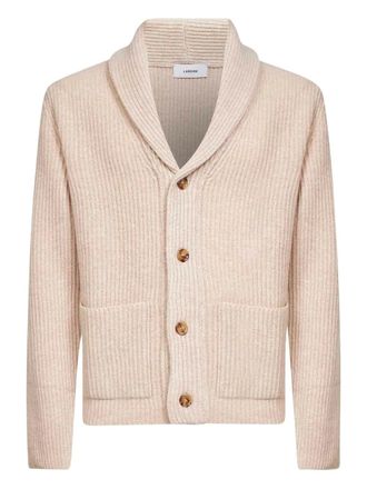 Lardini shawl-collar cardigan - men - Virgin Wool/Cashmere - L - Beige