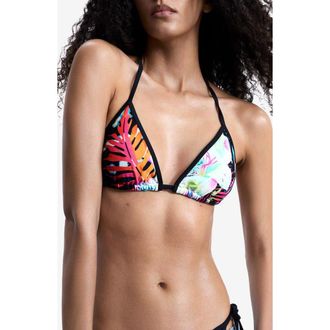 Desigual Daiquiri Triangle Bikini Top in Black at Nordstrom, Size X-Large