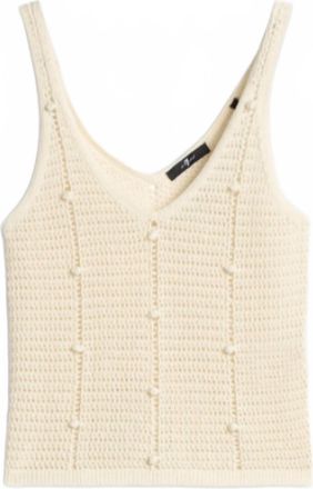 7 For All Mankind Womens Bobble Tank In Cotton Ecru