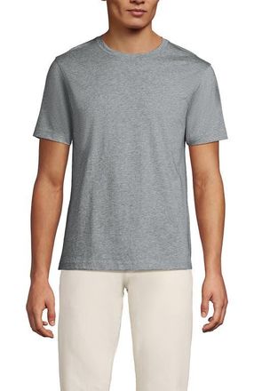 Lands End Short Sleeve Cotton Supima Tee in Gray Marble Heather at Nordstrom, Size X-Large