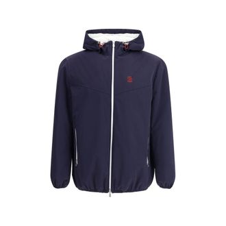 Brunello Cucinelli Blue Nylon Shell Mens Jacket