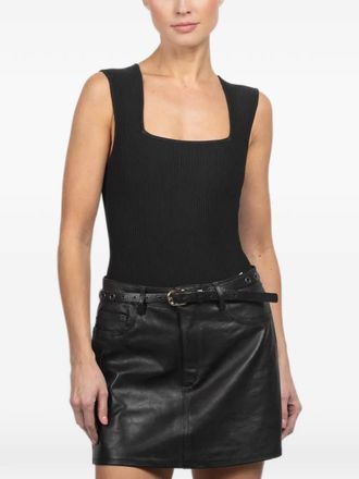 DL1961 square-neck ribbed top - Zwart