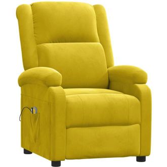 vidaXL Vidaxl - Sill&oacute;n De Masaje El&eacute;ctrico Terciopelo Amarillo
