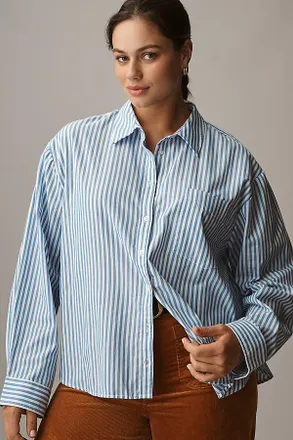Maeve Shrunken Bennet Button Down Shirt by Maeve Top
