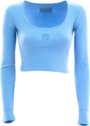 Marine Serre Cropped top - Blauw