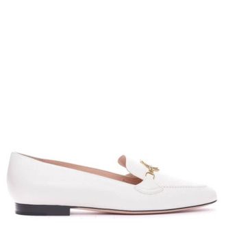 Bally Obrien Logo Plaque Leather Loafers, Brand Size 4.5 ( US Size 5.5 )