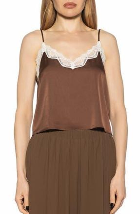 Alexia Admor Isla Lace Trim Cami in Brown at Nordstrom Rack, Size X-Large