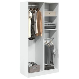 Berkfield Home Wardrobe White 100x50x200 cm Engineered Wood | Size: 100 x 50 x 200 cm