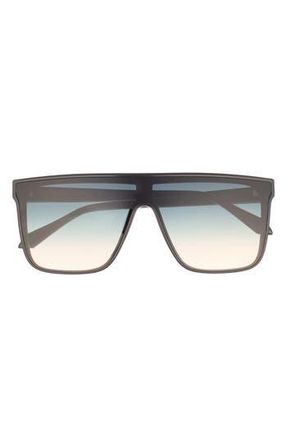 Quay 138mm Nightfall Medium Shield Sunglasses in Black/taupe at Nordstrom Rack