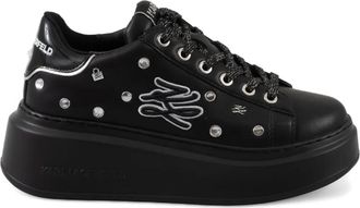 Karl Lagerfeld Sneakers met plateauzool en studs - Zwart