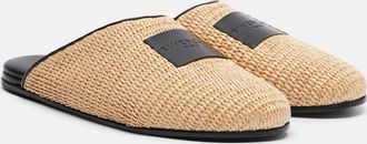 Givenchy Label leather-trimmed woven mules