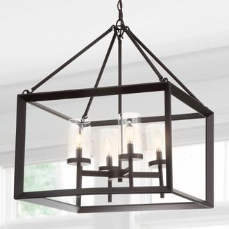 Jonathan Y Designs Anna 21 4-light Metal/Glass LED Pendant