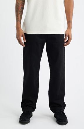 Carhartt Work in Progress Aaron Tapered Regular Fit Jeans in Black (Rinsed) at Nordstrom, Size 34