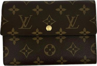 Louis Vuitton Brown Leather Pvc Wallet (Tri-Fold) (Pre-Owned)