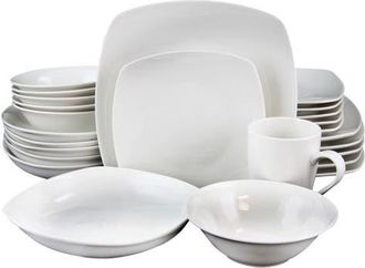 Gibson Home Hagen Square Dinnerware Set, Set of 30 in White at Nordstrom
