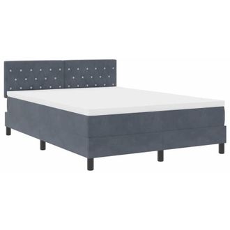 vidaXL Vidaxl - Cama Tipo Box Spring Gris Oscuro 160 X 200 Cm Terciopelo