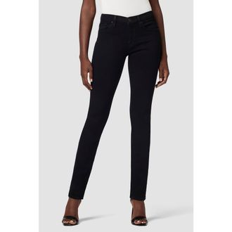 Hudson Nico Mid-Rise Straight Ankle in Black at Nordstrom, Size 26