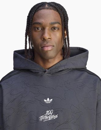 adidas Originals Adidas Originals Mens 100t Hoodie - Black/Grey - Size: 36