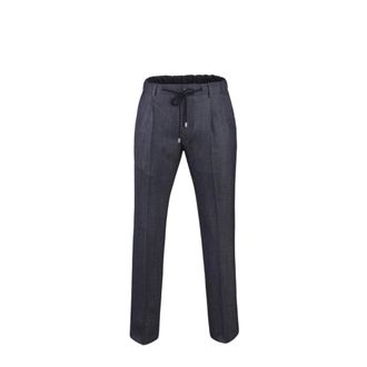 Moorer Broeken, Heren, Blauw, 2Xl, Wol, Luxe wol-zijde-linnen broek