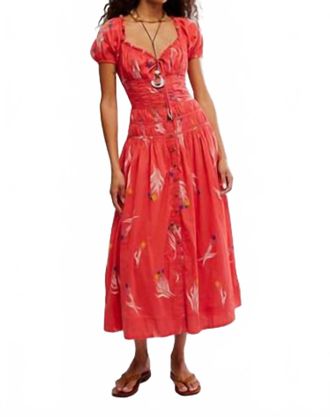 Free People Complete Me Midi Dress In Coral Combo