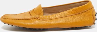 Tod's Tods Yellow Leather Penny Slip On Loafers