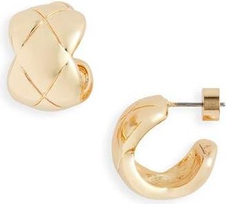 Nordstrom Scalloped Wide Hoop Earrings in Gold at Nordstrom Rack