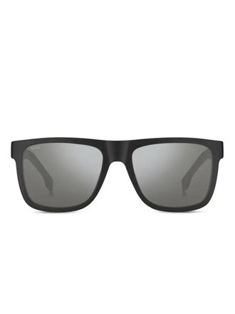 HUGO BOSS matt rectangle sunglasses - Black