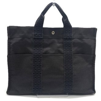 Herm&egrave;s Her Line Gray Nylon Canvas Tote Bag (Pre-Owned)