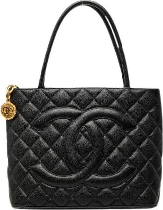 Chanel Bolso Tote Matelass&eacute; de Caviar Pre-owned - Pre-owned - Mujer - Negro - ONE SIZE