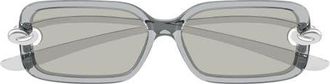 Bottega Veneta 56mm Rectangular Sunglasses in Grey at Nordstrom