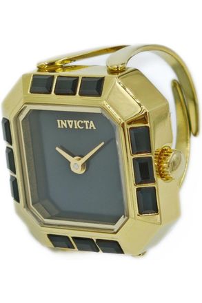 Invicta Mini 49584 Dames Horloge - Quartz Uurwerk - Roestvrij Staal met zwarte Wijzerplaat - 21mm