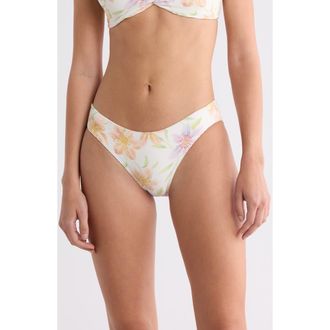 Billabong Day Driftin Lowrider Bikini Bottoms in White Multi at Nordstrom, Size Small